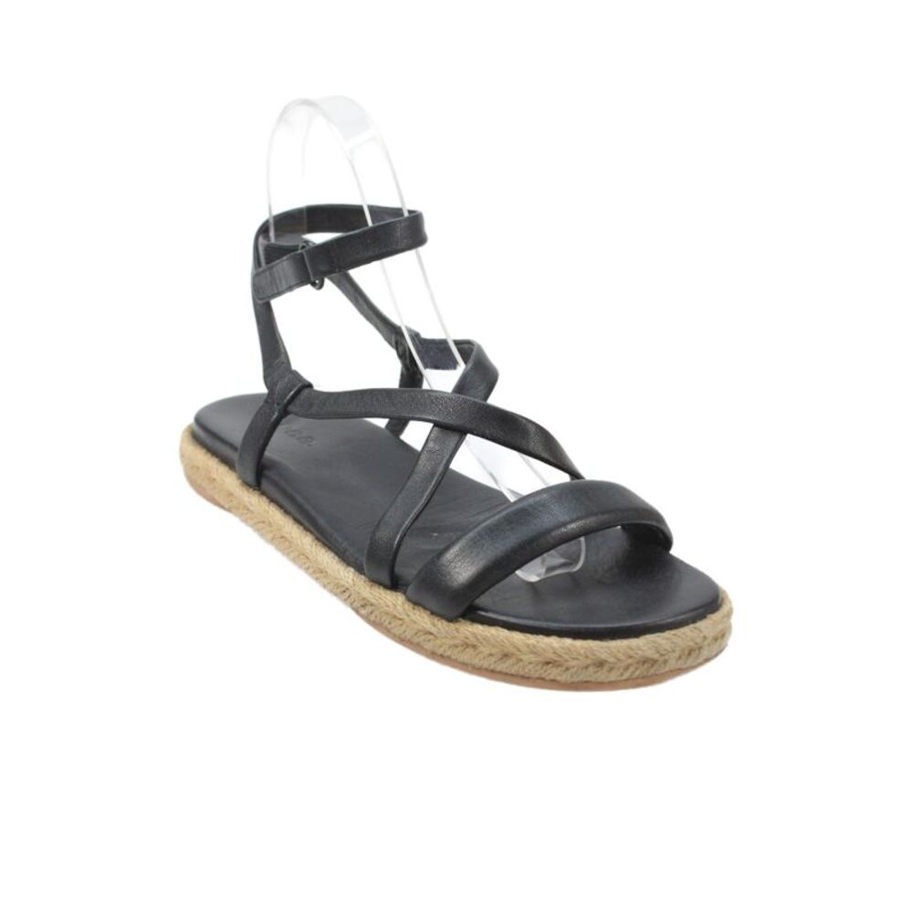 Vince Womens Leather Ankle Strap Sandals Black Size 9